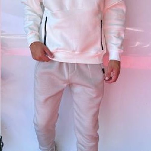 Худи Three Black (S-XL) 1699 white (зима) Three Black 1699 white