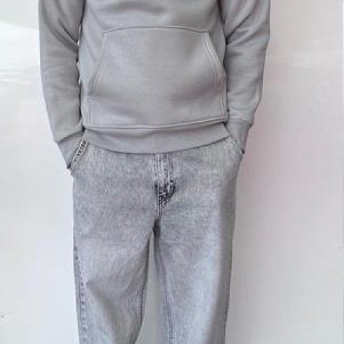 Худи Three Black (S-XL) 1716 grey (зима) Three Black 1716 grey