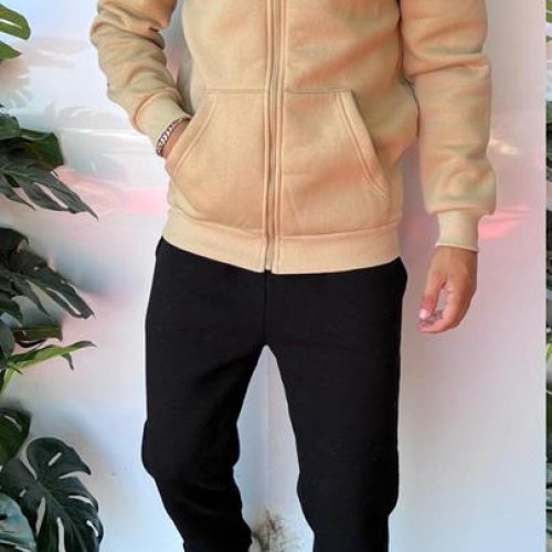 Кофта спорт Three Black (S-2XL) 1798 beige (зима) Three Black 1798 beige