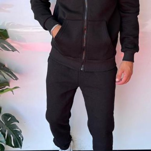 Кофта спорт Three Black (S-2XL) 1801 black (зима) Three Black 1801 black