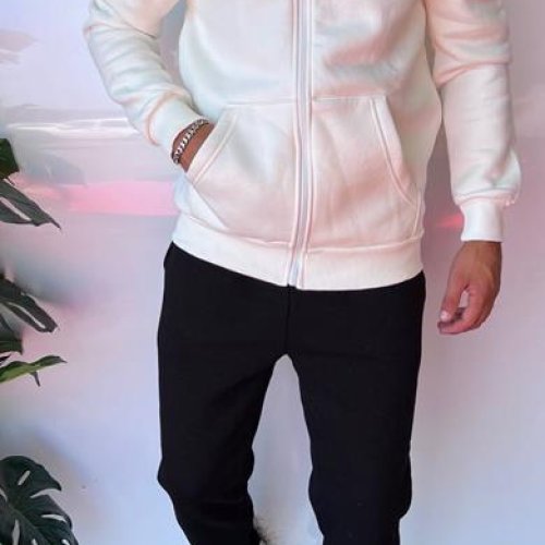 Кофта спорт Three Black (S-2XL) 1802 white (зима) Three Black 1802 white