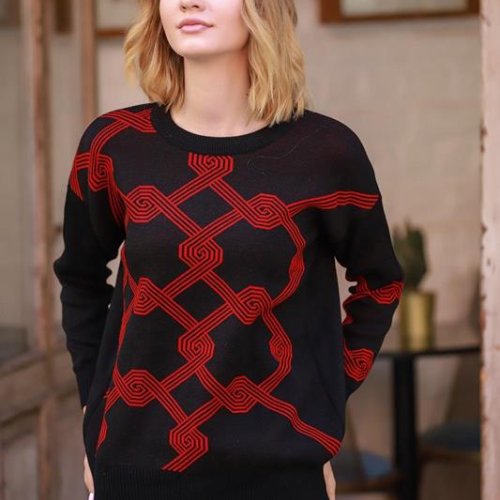 Свитер Shipi (46-50) 3014 black-red (деми) Shipi 3014 black-red