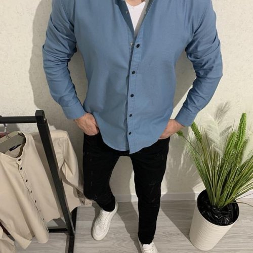 Рубашка Nik (3XL-6XL) 55321 l.blue (деми) Nik 55321 l.blue