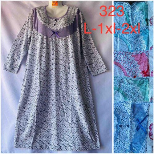Ночнушка HomeWear (L-2XL) 323 mix (зима) HomeWear 323 mix