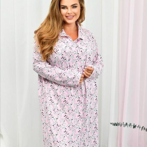 Ночнушка Brilliant (M-3XL) 70005 pink (зима) Brilliant 70005 pink