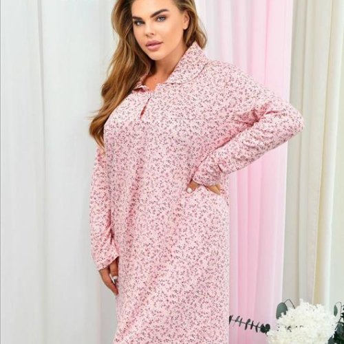 Ночнушка Brilliant (M-3XL) 70006-0 pink (зима) Brilliant 70006-0 pink