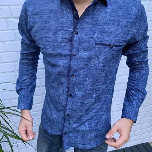 Рубашка Nik (M-3XL) 55488 blue (деми) Nik 55488 blue