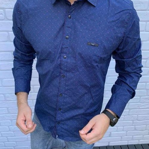 Рубашка Nik (M-3XL) 55490 blue (деми) Nik 55490 blue
