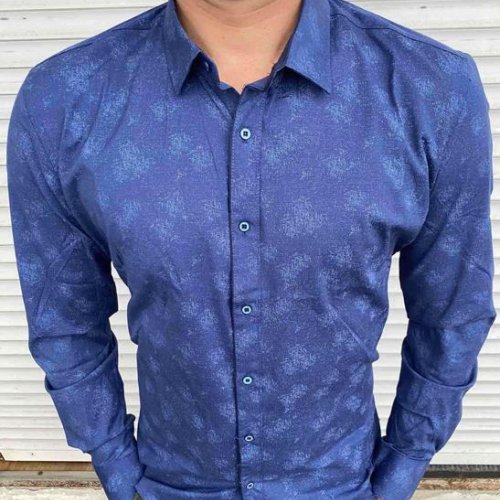 Рубашка Nik (M-3XL) 55494 blue (деми) Nik 55494 blue