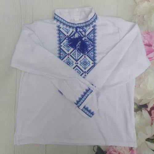 Вышиванка Кузя (110-134) 055 white (деми) Кузя 055 white