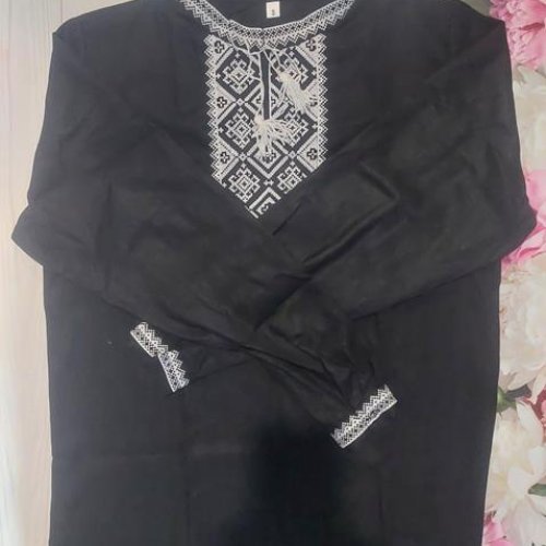 Вышиванка Кузя (S-3XL) 061 black (деми) Кузя 061 black