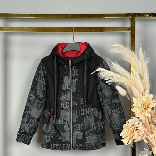 Куртка Delfinka (122-146) B133 black-red (деми) Delfinka B133 black-red