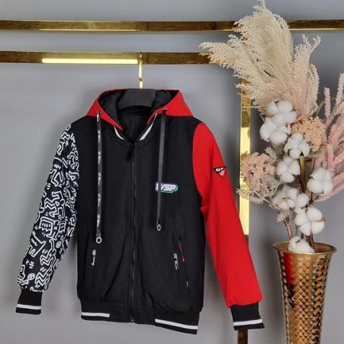Куртка Delfinka (128-152) WK82207 black-red (деми) Delfinka WK82207 black-red