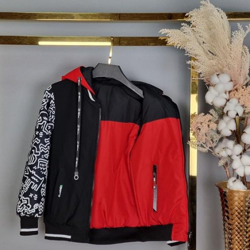 Куртка Delfinka (128-152) WK82207 black-red (деми) Delfinka WK82207 black-red