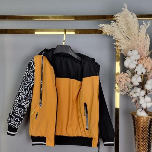 Куртка Delfinka (128-152) WK82207 yellow-black (деми) Delfinka WK82207 yellow-black
