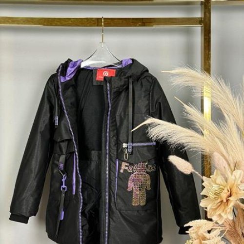 Куртка Delfinka (128-152) 217 black (деми) Delfinka 217 black