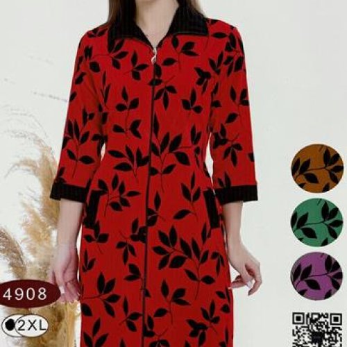 Халат Fili Wear (2XL-5XL) 4908 red (деми) Fili Wear 4908 red