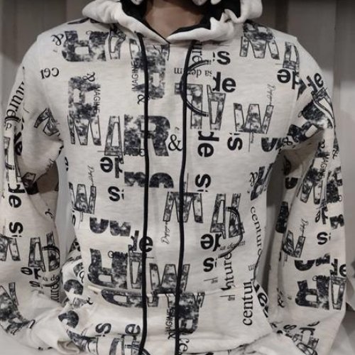Худи Panda (S-2XL) 1461 white (зима) Panda 1461 white
