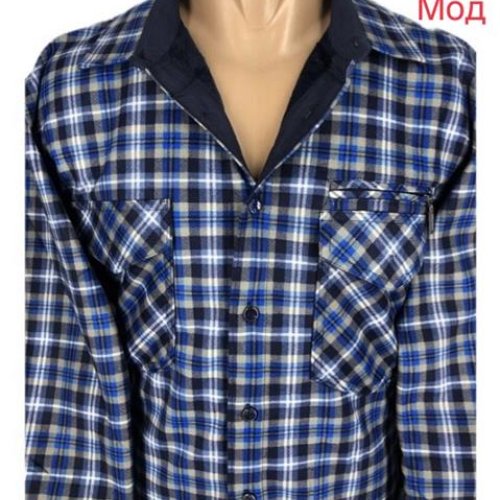 Рубашка Надийка (XL-5XL) 1797-1 blue (зима) Надийка 1797-1 blue