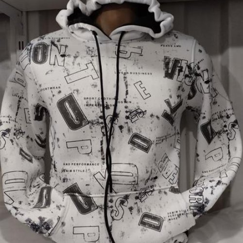 Худи Panda (S-2XL) 1496 white (зима) Panda 1496 white