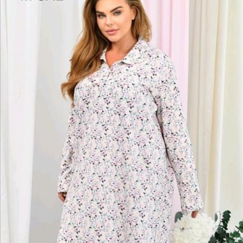 Ночнушка Romeo life (M-3XL) 70005 beige (зима) Romeo life 70005 beige