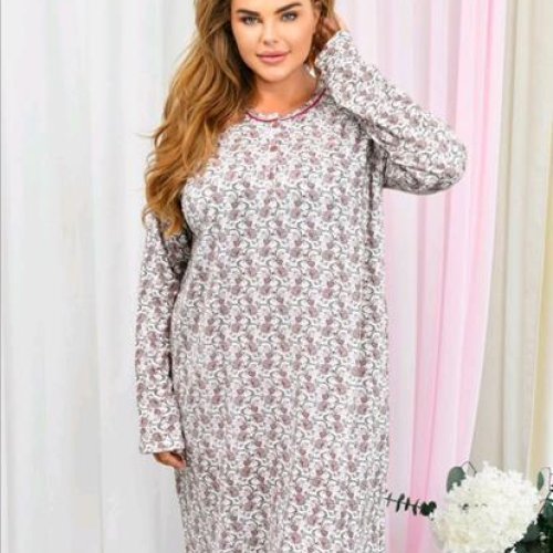 Ночнушка Romeo life (M-3XL) 70010-1 grey (зима) Romeo life 70010-1 grey