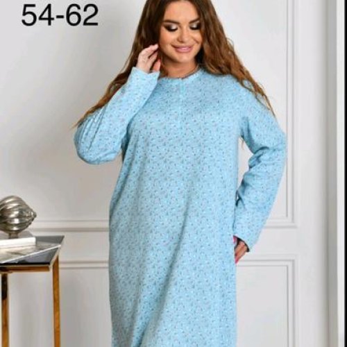 Ночнушка Romeo life (54-62) 70128 l.blue (зима) Romeo life 70128 l.blue