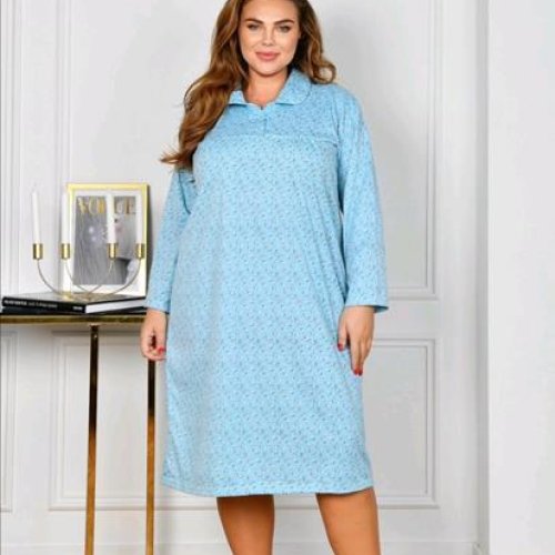 Ночнушка Romeo life (54-62) 70129 l.blue (зима) Romeo life 70129 l.blue