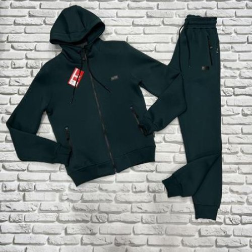 Костюм спорт Yulichka (M-3XL) F3009P d.green (зима) Yulichka F3009P d.green