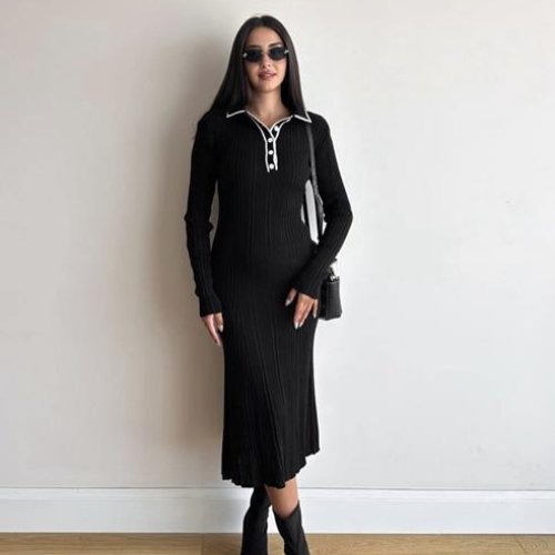 Платье X-Ray (42-48) 24014 black (зима) X-Ray 24014 black