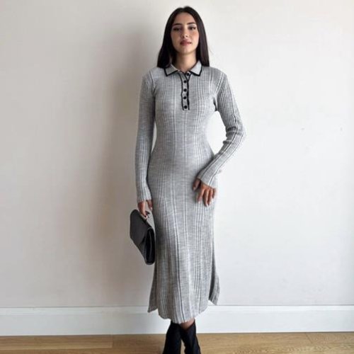 Платье X-Ray (42-48) 24014 grey (зима) X-Ray 24014 grey