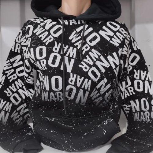 Худи Panda (S-2XL) 1521 black (зима) Panda 1521 black
