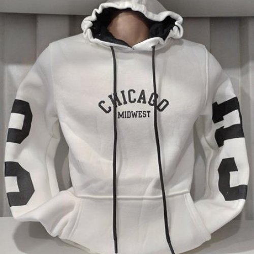 Худи Panda (S-2XL) 1535 white (зима) Panda 1535 white