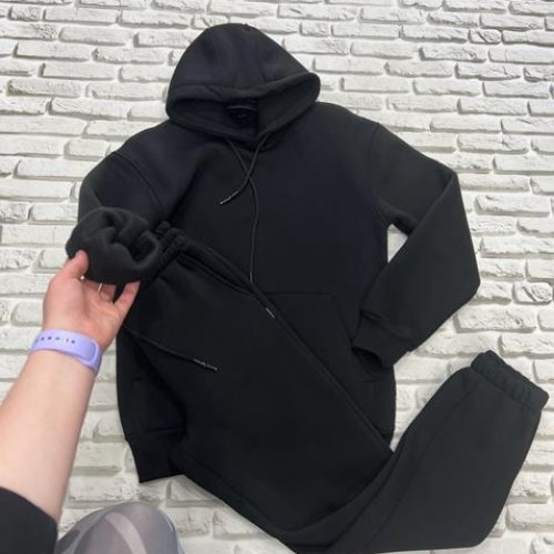 Костюм спорт Yulichka (M-3XL) 1002BZ black (зима) Yulichka 1002BZ black