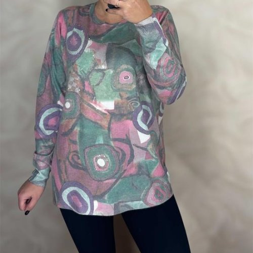 Свитер Shipi (48-54) 25211 green-pink (зима) Shipi 25211 green-pink