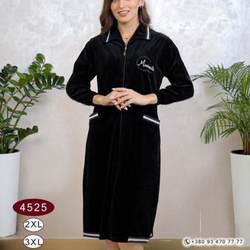 Халат Romeo life (50-56) 4525 black (деми) Romeo life 4525 black