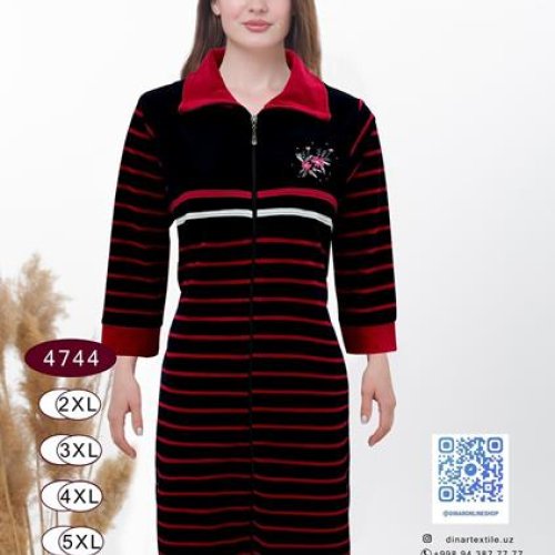 Халат Romeo life (50-56) 4744 black (деми) Romeo life 4744 black