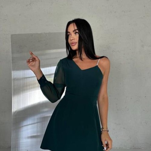 Платье EVA (42-46) 228 d.green (лето) EVA 228 d.green