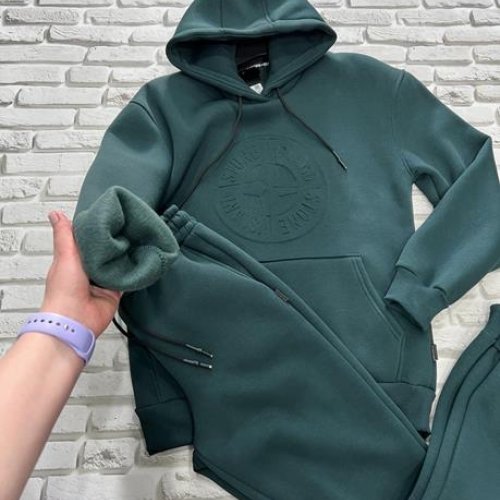 Костюм спорт Yulichka (M-3XL) F30-3789SI d.green (зима) Yulichka F30-3789SI d.green