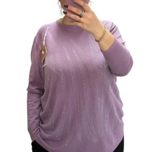 Свитер Anna&Vika (52-60) 24052 lilac (деми) Anna&Vika 24052 lilac