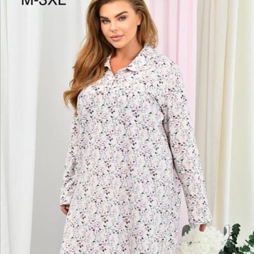 Ночнушка Brilliant (M-3XL) 70005 beige (зима) Brilliant 70005 beige