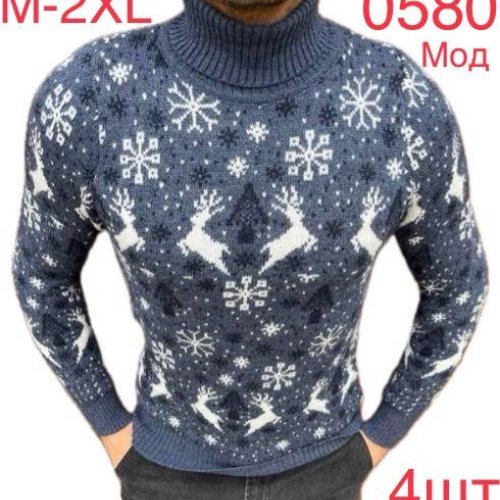 Свитер Надийка (M-2XL) 0580 l.blue (зима) Надийка 0580 l.blue
