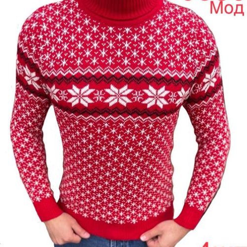 Свитер Надийка (M-2XL) 0580-3 red (зима) Надийка 0580-3 red