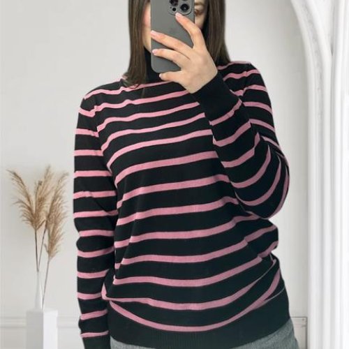 Свитер Novetly Store (48-54) 24001 black-pink (зима) Novetly Store 24001 black-pink