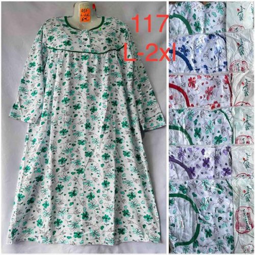 Ночнушка HomeWear (L-2XL) 117 mix (зима) HomeWear 117 mix