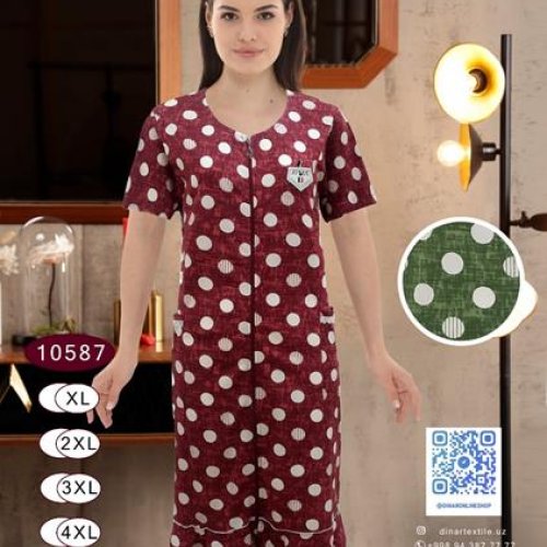Халат sss Annet (XL-6XL) DO-D10587 wine (лето) sss Annet DO-D10587 wine