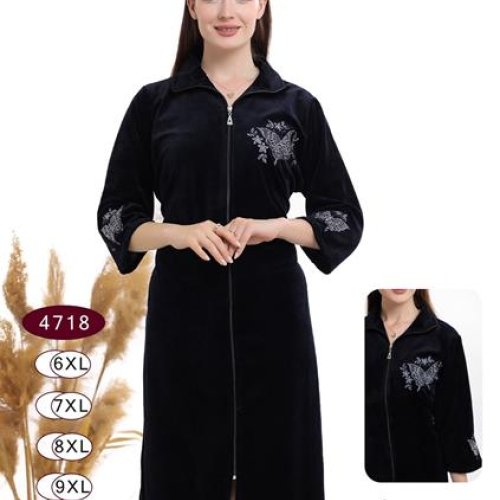 Халат sss Annet (6XL-9XL) DO-D4718 black (деми) sss Annet DO-D4718 black