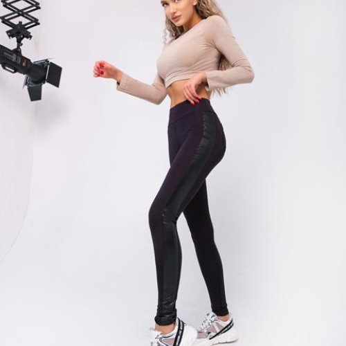 Лосины Sport style (S-XL) 536 black (деми) Sport style 536 black