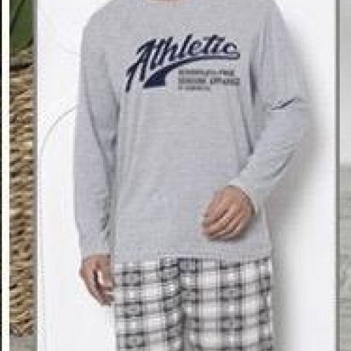 Пижама HomeWear (L-4XL) 15469 l.grey (зима) HomeWear 15469 l.grey