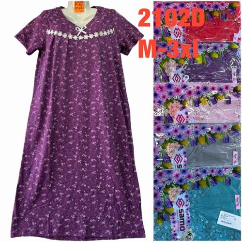 Ночнушка HomeWear (M-3XL) 2102D mix (лето) HomeWear 2102D mix